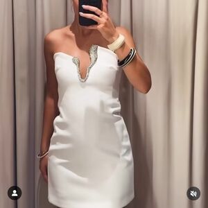 Zara JEWEL SHORT DRESS White